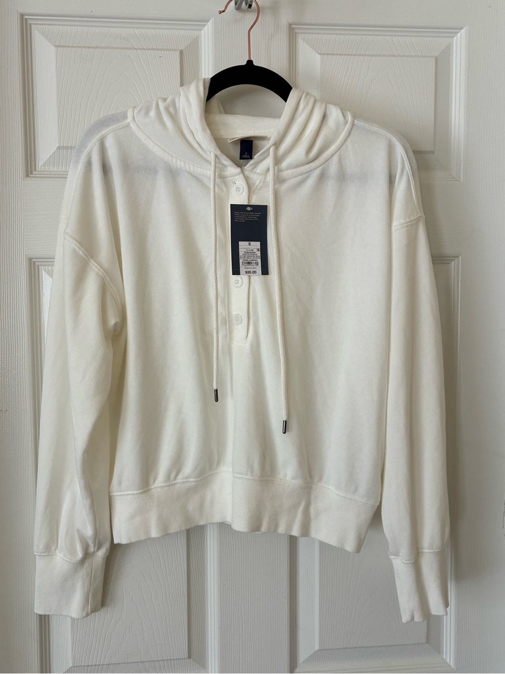 Women’s Universal Threads Cream Off-White Hooded Pullover Top Size Small